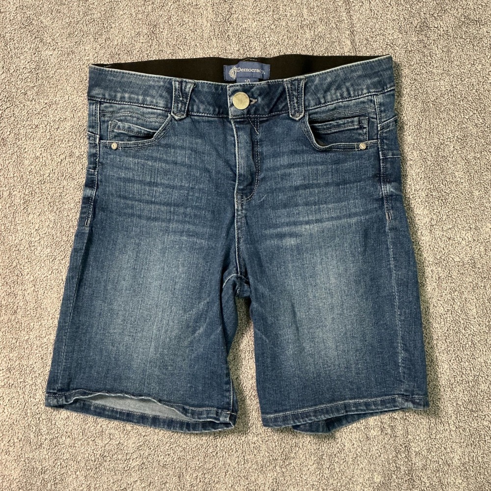 Democracy Absolution Blue Denim Bermuda Shorts Womens 10 B4717YIC Medium Wash